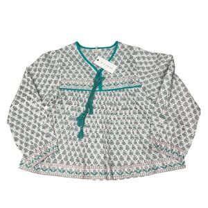 Marea Womens Size S Tassel Top Boho Blouse NWT